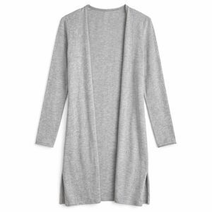 J McLaughlin Open Front Cardigan Cashmere Knit Gray Wm’s S Minimalist Luxe Class